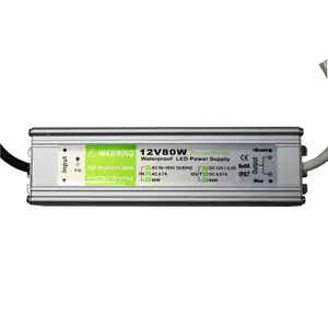 Fonte de alimentação LED IP67 AC90-265v à prova d'água de tensão constante 12v 80w por atacado de fábrica