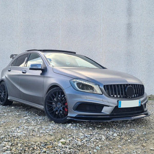 Amp-Z Front Lip <b>Splitter</b> For Mercedes-Benz A-Class W176 A200 A260 A45 AMG 2013-2018 Piano Black Carbon Fiber Texture - Product Image 4