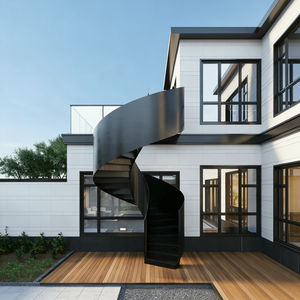 <span class=keywords><strong>Escalier</strong></span> en spirale extérieur commercial en acier avec marches courbées en tôle laminée, garde-corps haute sécurité, <span class=keywords><strong>escalier</strong></span> métallique extérieur durable pour bâtiment - Product Image 2