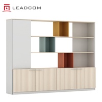 Meuble de rangement de bureau personnalisé série LEADCOM G-FN182, armoire de classement modulaire en bois, meuble de rangement décoratif pour bureau