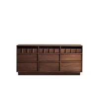 Meuble TV Modulaire Sur Mesure en Bois Massif Noyer Chêne, Buffet de Salon, Console Multimédia