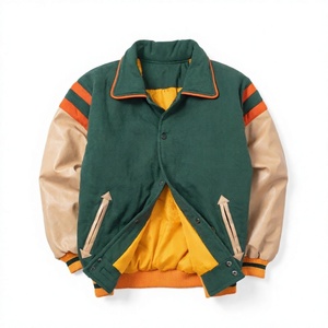 Chaqueta Varsity Personalizada con Bloques de Color para Hombre, Abrigo Letterman de Lana y Viscosa, Corte Regular, Ropa Exterior Casual Universitaria - Product Image 4