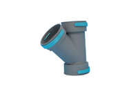 Raccord en T oblique pour tuyau PE 75-75-75, connecteur à 3 voies pour conduit de ventilation, raccord de tuyauterie CVC pour système de ventilation