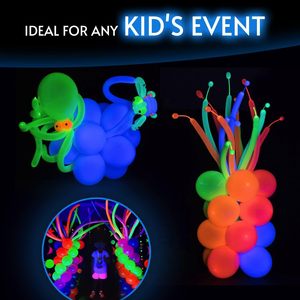 Neon Glow UV Reactive Fluorescent Foil Balloons Glossy Finish Letter Shape Black Light Party Decorations for Birthday - Product Image 6