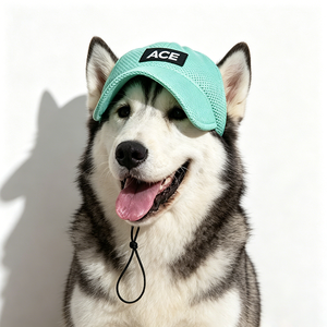 Fashionable Adjustable Polyester/Cotton Dog <b>Baseball</b> <b>Cap</b> with ACE Logo Breathable UV Protection for Medium & Large Dogs - Product Image 1