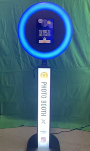 Cabine Photo Métallique Facile à Installer avec Anneau Lumineux RGB Rotatif, Machine Photobooth Portable pour Fêtes, <span class=keywords><strong>Selfie</strong></span> Pro, iPad Photo Booth - Product Image 6