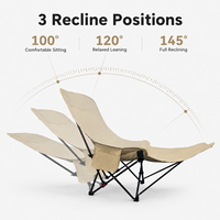 Chaise lune pliable réglable à 4 positions avec repose-jambes, chaise inclinable portable épaissie pour le camping, les loisirs en extérieur et la sieste