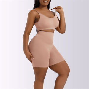 Combinaison gainante sans couture marron pour femme, haute élasticité, rehausseur de <span class=keywords><strong>fesses</strong></span>, body sculptant intégral - Product Image 4