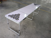Table de jeu de beer pong pliable à LED de marque JY, mobilier d'extérieur OEM/ODM, logo personnalisé, matériau en aluminium, design personnalisé, portable
