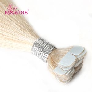 Extensiones de Cabello Adhesivas KSWIGS Mini, 12-28 Pulgadas, Cabello Humano Virgen con Cutícula Alineada, Ultra Finas, Invisibles, Ligeras - Product Image 6