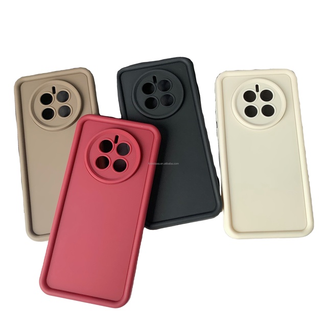 High Quality Pure Color Silicone Phone Case for Huawei Mate 60 Pro Soft TPU Cell Phone Cover for iPhone 15 Shockproof Back Cover
