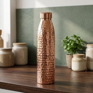 100% Pure & Handmade 1L <b>Copper</b> Water <b>Bottle</b> Leak-Proof Yoga <b>Bottle</b> with Custom Logo for Direct <b>Drinking</b> - Product Image 2
