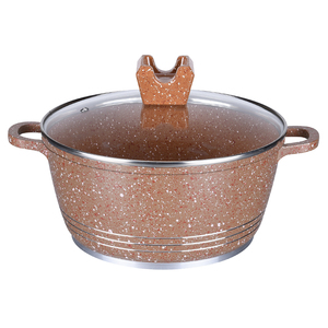 Casserole en aluminium moderne et classique, ustensile de cuisine, 16/20/22/24/26/28/30/<span class=keywords><strong>32</strong></span>/36/40 <span class=keywords><strong>cm</strong></span>, moulage sous pression, revêtement céramique marbré, compatible gaz - Product Image 2