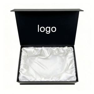 Custom Luxury Black Cardboard Satin Insert Lined Magnetic <b>Gift</b> <b>Box</b> Packaging Recyclable Paper Rigid Package <b>Box</b> - Product Image 1