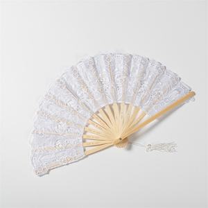 Abanico Plegable de Bambú de 23 CM con Bordado de Encaje, Estilo Europeo Vintage, para Accesorios de Danza o Actuaciones en Fiestas - Product Image 6