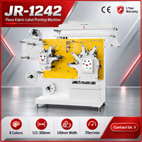 Imprimante d'étiquettes flexo 6 couleurs JR-1242, largeur d'impression maximale 140 mm, machine d'impression de rubans textiles, OEM disponible, certificat CE