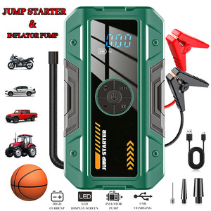 Arrancador de Baterías Portátil Helloleiboo Verde de 6000mAh y 1000A con Bomba de Inflado, Abrazaderas Estándar, Banco de Energía de Emergencia de 12V - Product Image 1