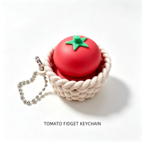Porte-clés anti-stress en forme de tomate imprimé en 3D, jouet sensoriel en PLA écologique, pendentif végétal interactif, cadeau fantaisie pour étudiant