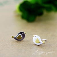 Boucles d'oreilles en argent sterling 925 en forme d'oiseau, tendance, pour femmes et filles, cadeau, bijoux en argent sterling véritable