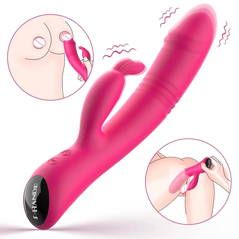 Wholesale Sex Toy New G Spot Rabbit Vibrator with 9 Thrusting and 9 Speed for Women Clit Stimulation and Anal Massage