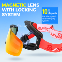 Masque de ski BAOLIDEN JR031 avec verres cylindriques, couleur personnalisable, protection UV400 tendance, anti-buée, sangle réglable pour usage double