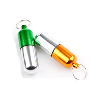 Bouteille de pilule de 32g avec porte-clés cartouche scellée étanche en alliage d'aluminium pour la médecine et le réservoir de sauvetage