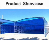 Abri de stockage mobile pliable en tissu imperméable avec cadre en acier pour parking et entrepôt, auvent pare-soleil