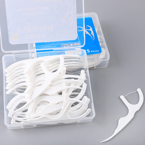 Heetverkopende dubbele lijn hoge treksterkte polymeer floss stick tandenfloss mondhygiëne tandenstokers zachte tandenstokers groothandelsprijs - Product Image 1