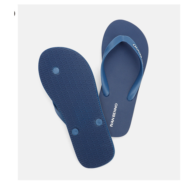 Summer Flip-Flops Embossing Logo On Strap Mens Bedroom Slippers Sandals Waterline Sole Mens Flip Flops