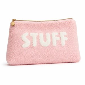 Wholesale Teddy Fleece Cosmetic Pouch Set Soft <b>Plush</b> Makeup Bags <b>Large</b> and Small Travel Toiletry Organizers Custom Logo - Product Image 5