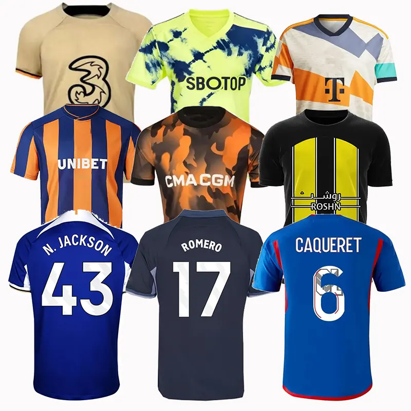 Roupa esportiva de futebol masculina de qualidade tailandesa barata para equipe de futebol de clube com camisa de futebol de 2023