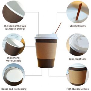 Manches support pour gobelets et tasses <span class=keywords><strong>en</strong></span> papier, 50 pièces, impression personnalisée, manches longues <span class=keywords><strong>en</strong></span> <span class=keywords><strong>carton</strong></span> ondulé - Product Image 2