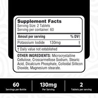 Comprimé d'iode de potassium 130mg par portion Pilules de lodure de potassium 120 comprimés Supplément alimentaire Immunité et soutien thyroïdien