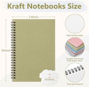 Spiral Bound B5 College Ruled <b>Journal</b> 10.5 X 7.45 Inch Kraft Cover Notebook 70 Sheets (140 Pages) for Student Study - Product Image 2