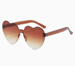 Lunettes de soleil tendance couleur bonbon, sans monture, en forme de cœur, surdimensionnées, pour fêtes et événements - Product Image 3