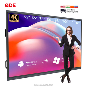 Pizarra interactiva QDE inteligente 4K de 65/75/85/98/100/110 pulgadas para escuela primaria con pantalla inteligente multitáctil stylus - Product Image 3