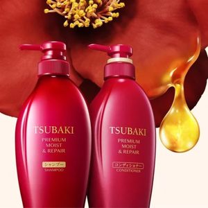 Après-shampoing japonais hydratant et réparateur TSUBAKI Premium 450ml avec KÉRATINE pour cheveux secs, frisés et abîmés - Product Image 4