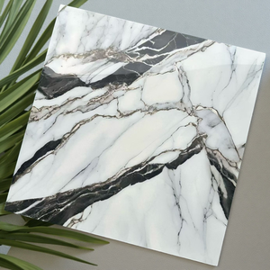 60x60 Goldfarbene Luxus-Marmoroptik Porzellanfliesen Glänzend Polierte Glasierte Oberfläche Fliesen für Wohnzimmerboden - Product Image 4