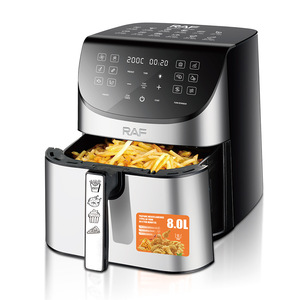 Friteuse à air chaud électrique 1700W, capacité 8L, système de chauffage rapide, circulation d'air à 360°, commande tactile pour la cuisine à domicile - Product Image 3