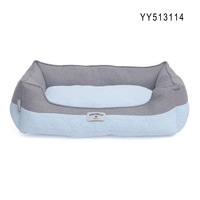 Yangyangpet Luxuriöses Samt-Hundebett mit Abnehmbarem Waschbarem Bezug, Polyurethan-Schaumstoff-Füllung, Dreieckige Form, Solides Cartoon-Design