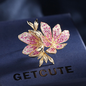 JY Elegant Temperament Fashion Colorful Zircon Corsage Luxury <strong>Saree</strong> Pin Flower <strong>Brooches</strong> - Product Image 5