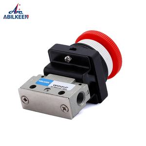 큰 둥근 누름단추식 전쟁 VM131-01-34 3 항구 2 방법 유형 알루미늄 합금 공기 압축 공기를 넣은 기계적인 통제 벨브 - Product Image 3