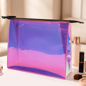 Magnifique trousse de maquillage holographique esthétique Y2K avec TPU irisé <span class=keywords><strong>pour</strong></span> femmes élégantes, trousse de toilette de voyage et accessoires de vacances - Product Image 1