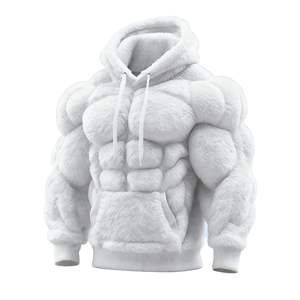 Sudadera con capucha de franela para hombre, estampado digital 3D de otoño, color sólido, estilo simple - Product Image 6