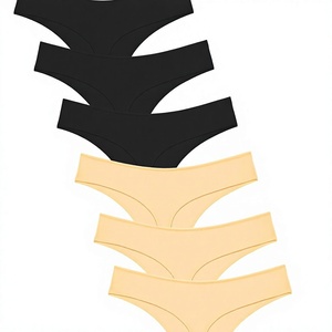 Culottes string sexy pour femmes, taille basse, unies, en maille légère, respirantes, extensibles, coupe équilibrée, sans coutures, écologiques - Product Image 1