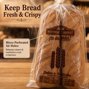 Bolsa Transparente Larga Microperforada de OPP para Pan Francés, Bolsa de Embalaje Transpirable Personalizada para Panadería, para Baguette - Product Image 2