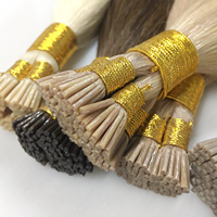 Vente en gros extension de cheveux double dessiné vierge brésilienne extension de cheveux humains mini i pointe cheveux humains