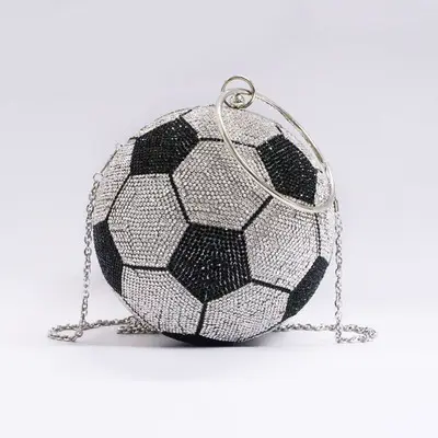 BG-0060 Unique Tote Cross Body Shoulder Rhinestone Handbag Football Glitter Basketball Purse Handbags for Women Girl