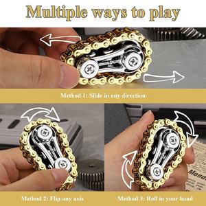 Jouet anti-Stress chaîne de vélo en métal Fidget pignons volant pignon Roadbike métal Spinner bout des doigts Gyro - Product Image 2