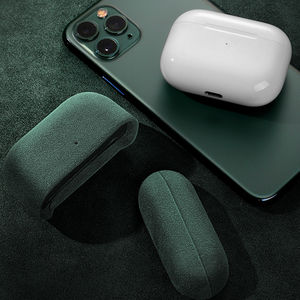 Uitverkoop: Draagbare hoes voor Airpods Pro/2/1 draadloze oordopjes, Apple Airpods hoes van alcantara. - Product Image 1